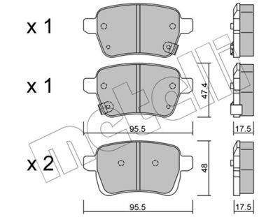 Brake Pad Set, disc brake METELLI 22-1012-0