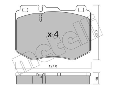 Brake Pad Set, disc brake METELLI 22-1019-0
