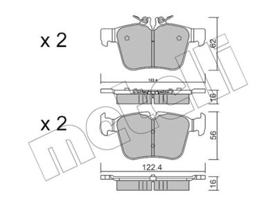 Brake Pad Set, disc brake METELLI 22-1020-0
