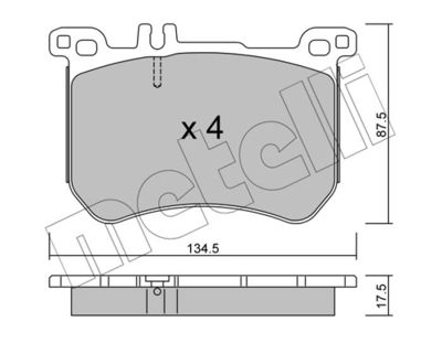 Brake Pad Set, disc brake METELLI 22-1021-0