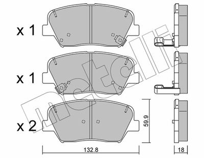 Brake Pad Set, disc brake METELLI 22-1026-0