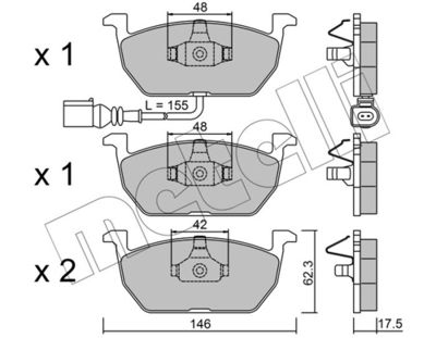 Brake Pad Set, disc brake METELLI 22-1028-0