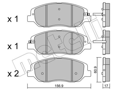 Brake Pad Set, disc brake METELLI 22-1031-0