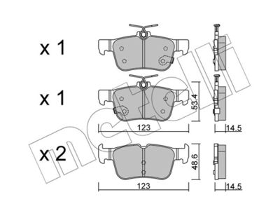 Brake Pad Set, disc brake METELLI 22-1040-1