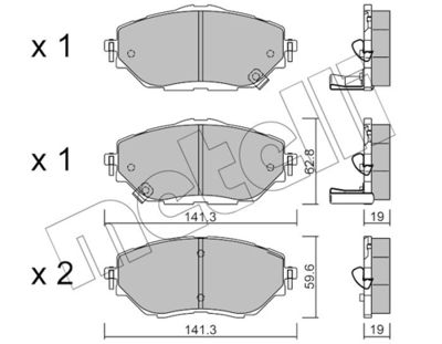Brake Pad Set, disc brake METELLI 22-1088-0