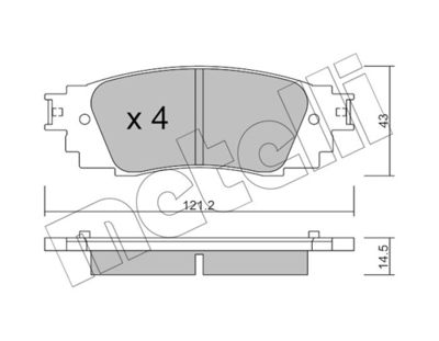 Brake Pad Set, disc brake METELLI 22-1089-0