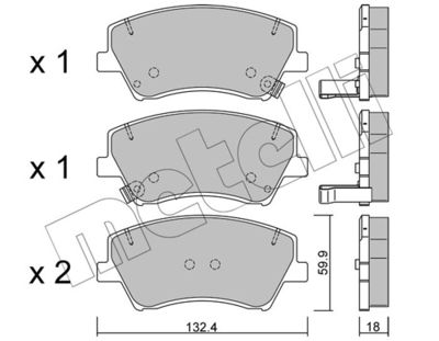 Brake Pad Set, disc brake METELLI 22-1092-0