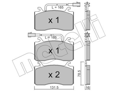 Brake Pad Set, disc brake METELLI 22-1100-0