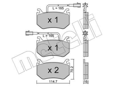 Brake Pad Set, disc brake METELLI 22-1102-0