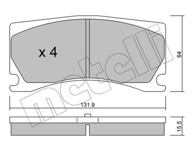 Brake Pad Set, disc brake METELLI 22-1106-0