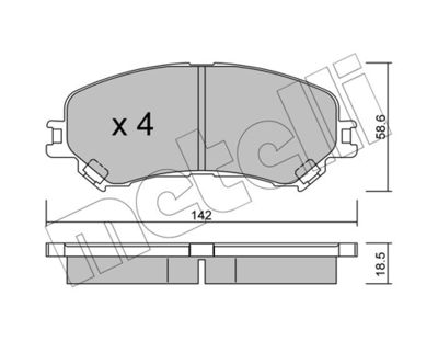 Brake Pad Set, disc brake METELLI 22-1111-0