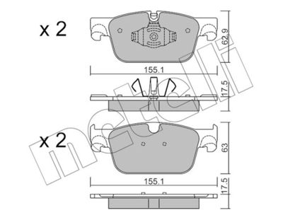 Brake Pad Set, disc brake METELLI 22-1119-0