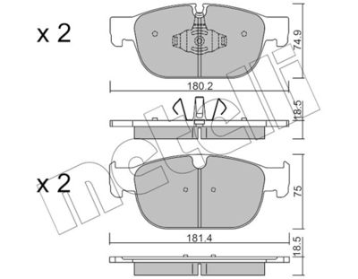 Brake Pad Set, disc brake METELLI 22-1120-0
