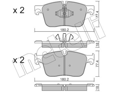 Brake Pad Set, disc brake METELLI 22-1124-0