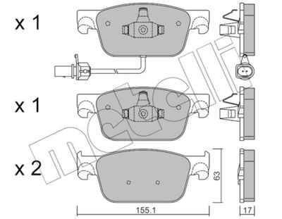 Brake Pad Set, disc brake METELLI 22-1125-0