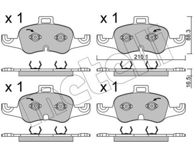 Brake Pad Set, disc brake METELLI 22-1127-1