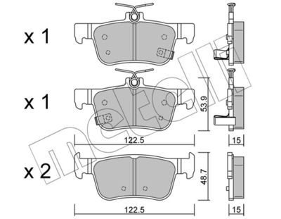 Brake Pad Set, disc brake METELLI 22-1131-0