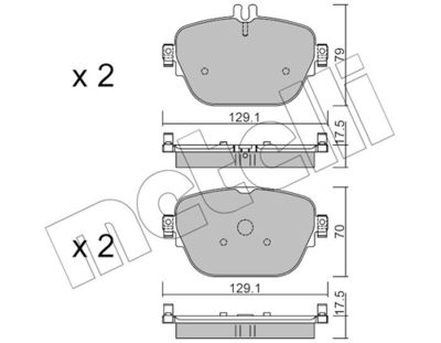 Brake Pad Set, disc brake METELLI 22-1138-0
