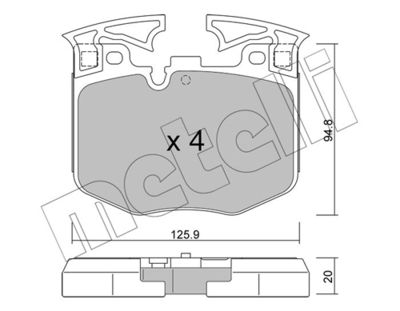 Brake Pad Set, disc brake METELLI 22-1146-0
