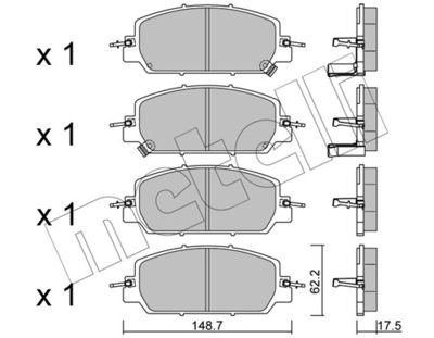 Brake Pad Set, disc brake METELLI 22-1153-0