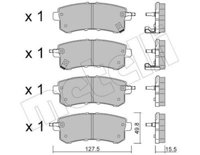 Brake Pad Set, disc brake METELLI 22-1155-0