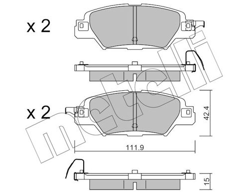 METELLI 22-1158-0 Brake Pad Set, disc brake