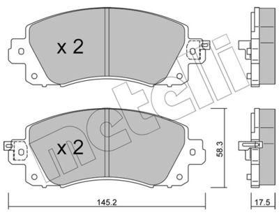 Brake Pad Set, disc brake METELLI 22-1161-0