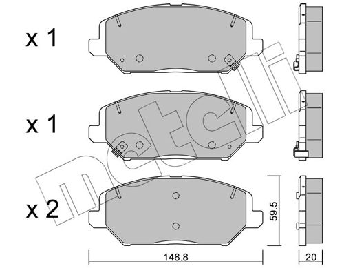 METELLI 22-1163-0 Brake Pad Set, disc brake