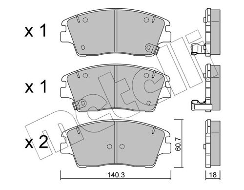 METELLI 22-1164-0 Brake Pad Set, disc brake