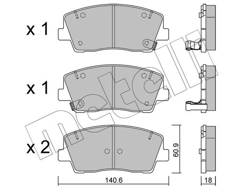 METELLI 22-1169-0 Brake Pad Set, disc brake