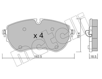 Brake Pad Set, disc brake METELLI 22-1172-1