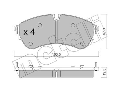 Brake Pad Set, disc brake METELLI 22-1173-1