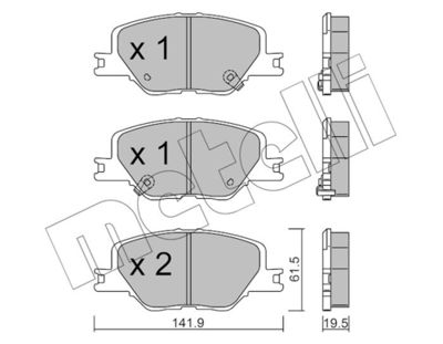 Brake Pad Set, disc brake METELLI 22-1177-0