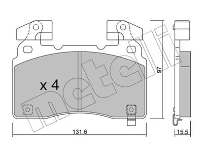 Brake Pad Set, disc brake METELLI 22-1179-0