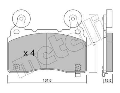 Brake Pad Set, disc brake METELLI 22-1179-1