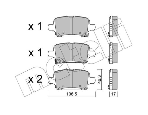 METELLI 22-1180-0 Brake Pad Set, disc brake