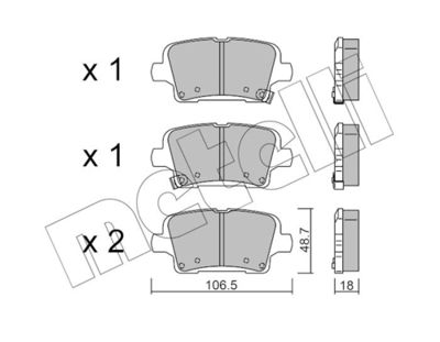 Brake Pad Set, disc brake METELLI 22-1181-0