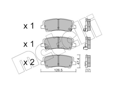 Brake Pad Set, disc brake METELLI 22-1184-0