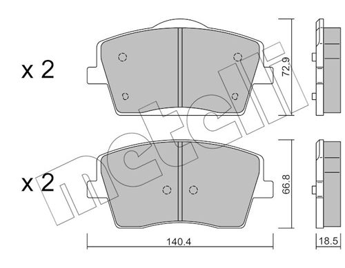 METELLI 22-1186-0 Brake Pad Set, disc brake