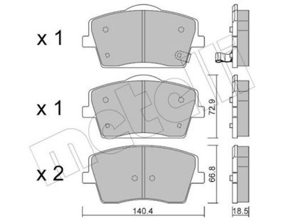 Brake Pad Set, disc brake METELLI 22-1186-1