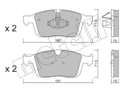 Brake Pad Set, disc brake METELLI 22-1188-0