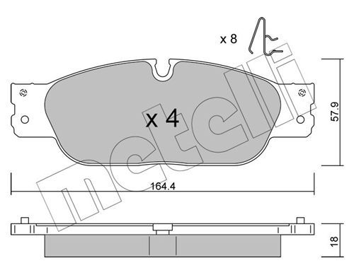 METELLI 22-1189-0 Brake Pad Set, disc brake