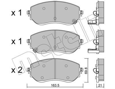Brake Pad Set, disc brake METELLI 22-1191-0