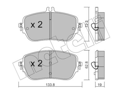 Brake Pad Set, disc brake METELLI 22-1193-0