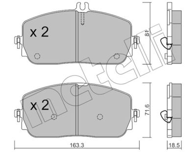 Brake Pad Set, disc brake METELLI 22-1194-0
