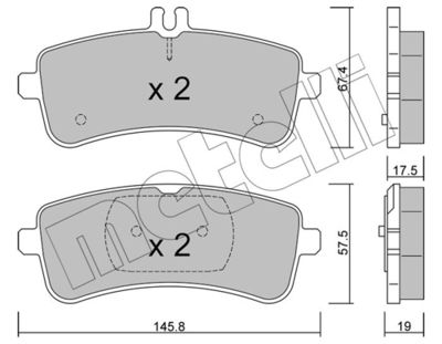 Brake Pad Set, disc brake METELLI 22-1200-0