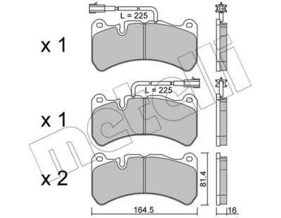 Brake Pad Set, disc brake METELLI 22-1201-2