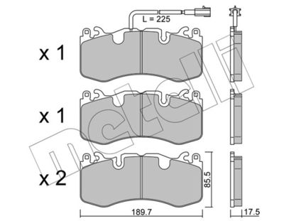 Brake Pad Set, disc brake METELLI 22-1202-0
