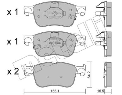 Brake Pad Set, disc brake METELLI 22-1205-0