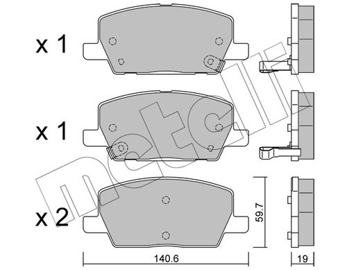 METELLI 22-1212-0 Brake Pad Set, disc brake